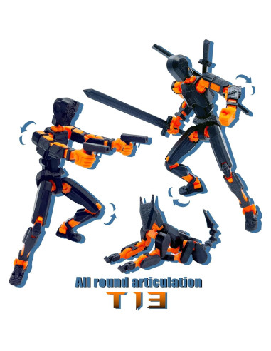Conjunto de Figuras de Acción T13 Uodofy Modular 3D Negro Naranja