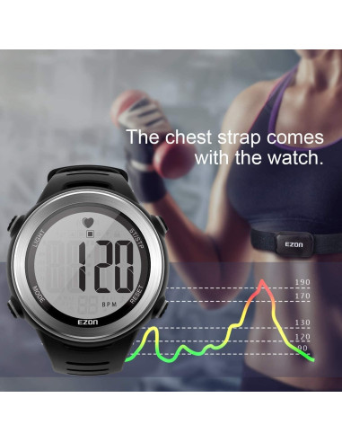 Monitor de Frecuencia Cardíaca EZON T007 con Correa de Pecho