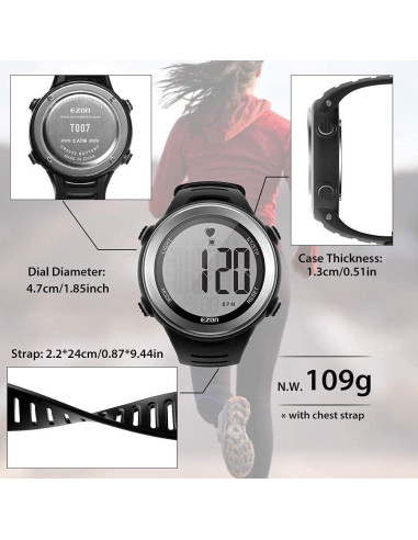 Monitor de Frecuencia Cardíaca EZON T007 con Correa de Pecho