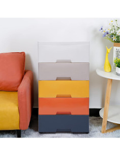 Armario de Almacenamiento Vertical KONKENIE 5 Cajones 45x30x84cm 2