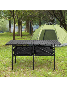Mesa de Picnic Plegable WUROMISE Sanny 139.7x70 cm Aluminio 2