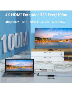 Extensor HDMI 4K LinSeek 100m POC Audio y Video HD 2