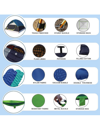 Kit de Camping Northroad 9 Piezas para 3 Personas