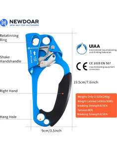 Ascensor de Mano NewDoar para Escalada 8-13mm Azul 2