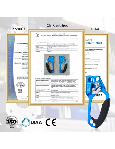 Ascensor de Mano NewDoar para Escalada 8-13mm Azul