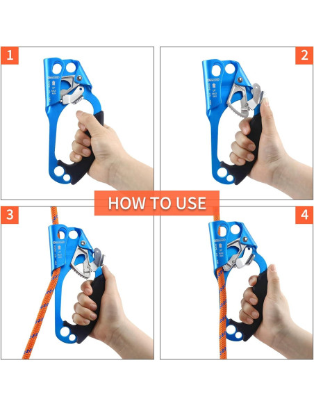 Ascensor de Mano NewDoar para Escalada 8-13mm Azul