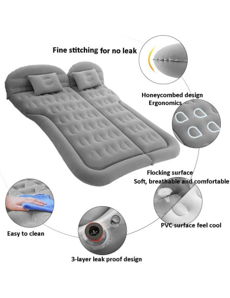 Colchón de Aire SUV SAYGOGO AM-S Inflable 175x130cm Gris