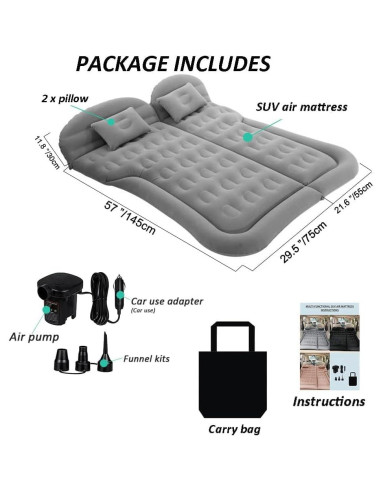 Colchón de Aire SUV SAYGOGO AM-S Inflable 175x130cm Gris