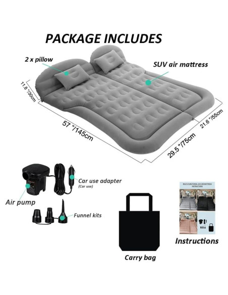 Colchón de Aire SUV SAYGOGO AM-S Inflable 175x130cm Gris