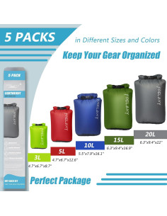 Frelaxy Bolsa Impermeable Ultraligera 5-Pack para Aventura 2