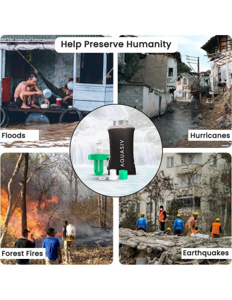 Kit de Filtro de Agua Portátil AQUASIV Basecamp - 1L/min