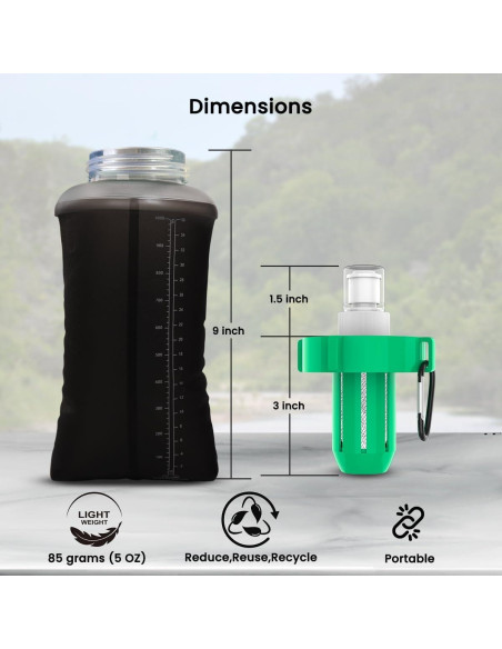 Kit de Filtro de Agua Portátil AQUASIV Basecamp - 1L/min