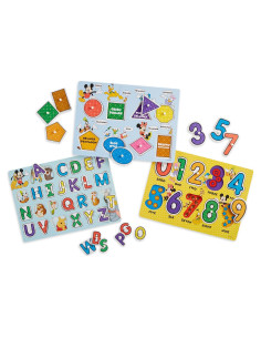 Rompecabezas de Madera Disney Melissa & Doug - Letras, Números y Formas