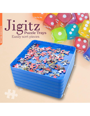 Bandejas Organizadoras de Rompecabezas Jigitz - 6 Piezas Azules
