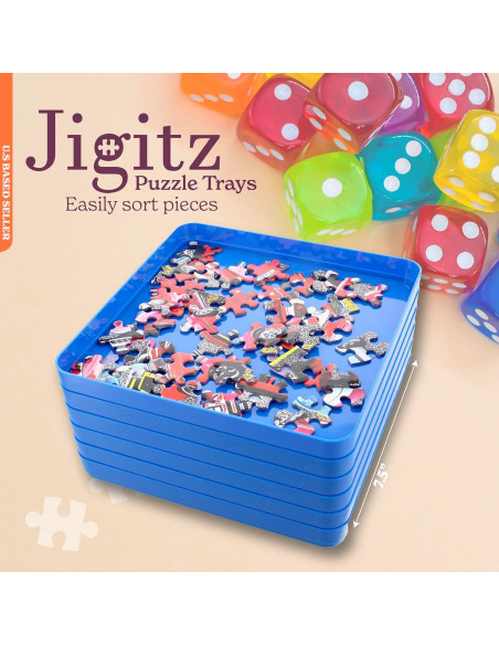Bandejas Organizadoras de Rompecabezas Jigitz - 6 Piezas Azules