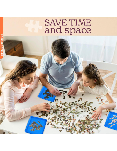Bandejas Organizadoras de Rompecabezas Jigitz - 6 Piezas Azules