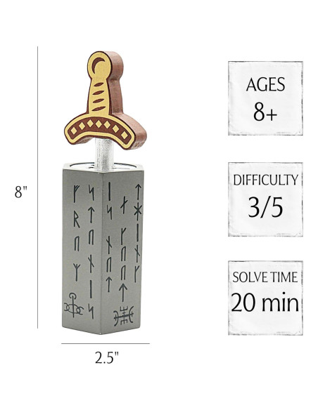 Rompecabezas 3D Espada en la Piedra Project Genius 21.96 cm