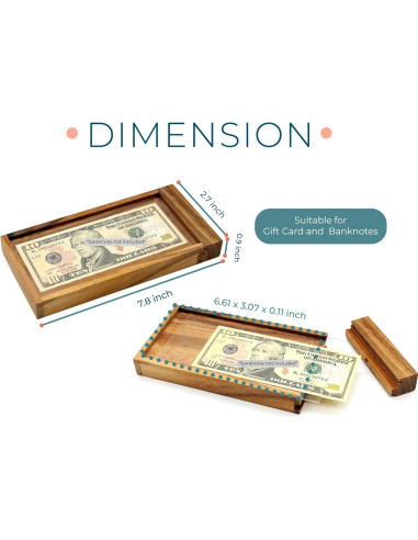 Caja de rompecabezas BSIRI GP364L de madera con secretos