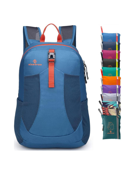 Mochila Plegable Sinotron 22L Nylon Azul para Senderismo