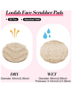 Bokon Almohadillas Exfoliantes Faciales 50 Pcs 6 cm Natural 2