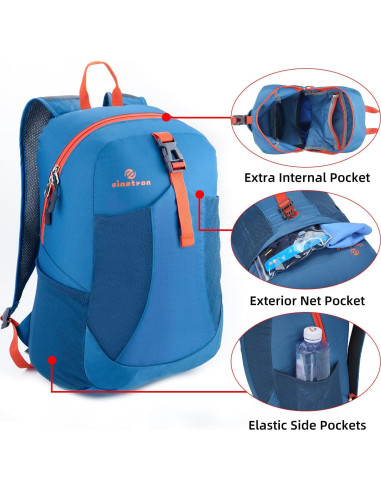 Mochila Plegable Sinotron 22L Nylon Azul para Senderismo