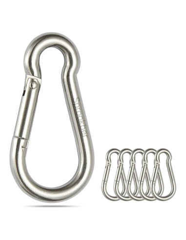 Gancho de Resorte Sprookber Acero Inoxidable 304 Set de 6