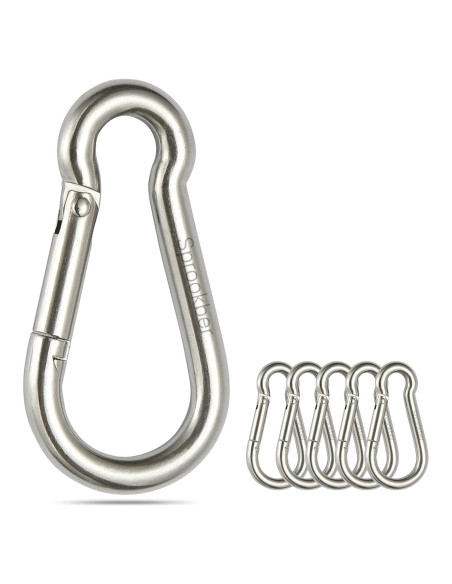 Gancho de Resorte Sprookber Acero Inoxidable 304 Set de 6