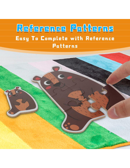 Rompecabezas de Madera FLYINGSEEDS Animales Salvajes 6 Piezas