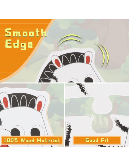 Rompecabezas de Madera FLYINGSEEDS Animales Salvajes 6 Piezas