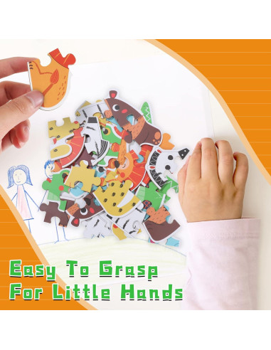 Rompecabezas de Madera FLYINGSEEDS Animales Salvajes 6 Piezas