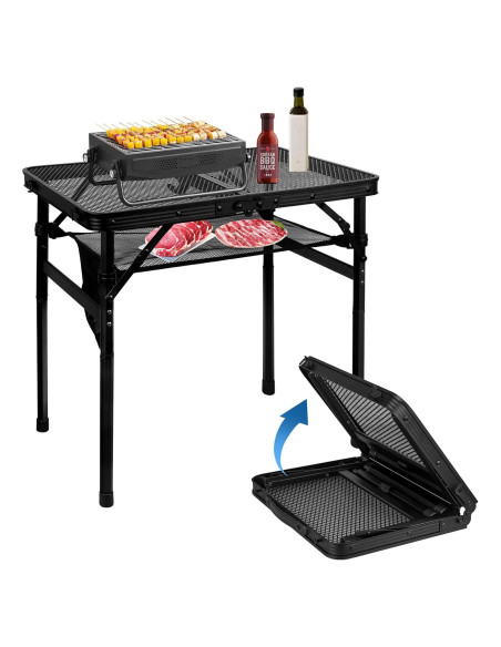 Mesa de Parrilla Plegable MSDADA Aluminio Ajustable 57 cm