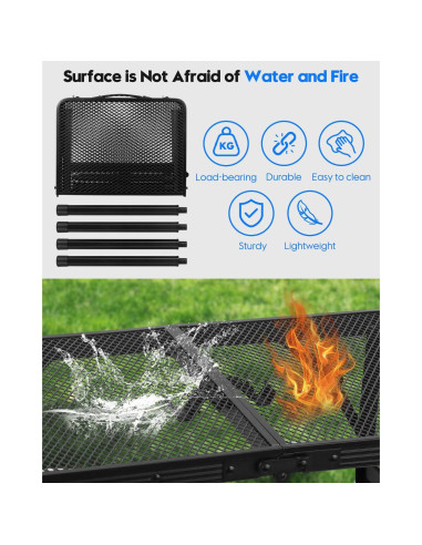 Mesa de Parrilla Plegable MSDADA Aluminio Ajustable 57 cm