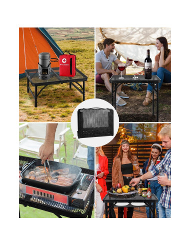 Mesa de Parrilla Plegable MSDADA Aluminio Ajustable 57 cm