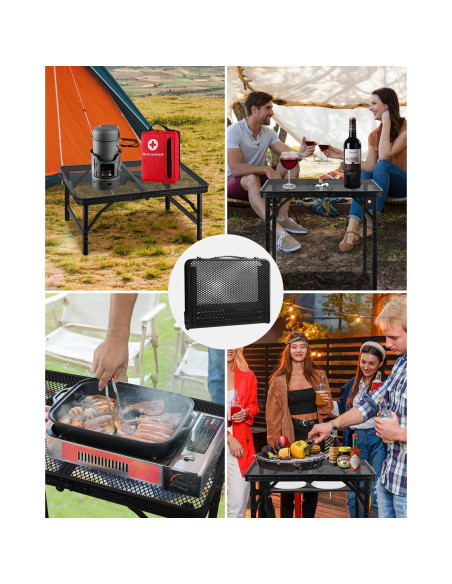 Mesa de Parrilla Plegable MSDADA Aluminio Ajustable 57 cm