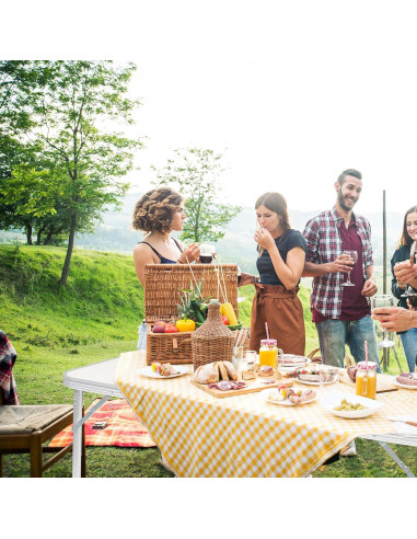 Mesa Plegable Outvita 4 pies Ajustable para Camping