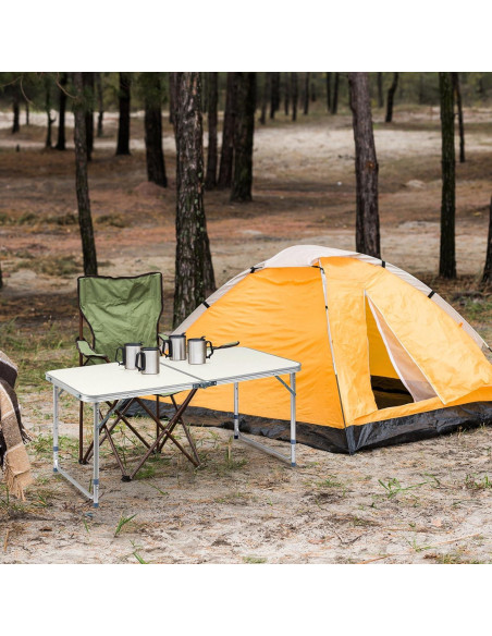Mesa Plegable Outvita 4 pies Ajustable para Camping