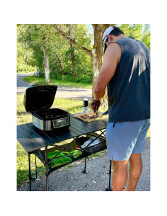 Mesa de Camping Plegable LET'S CAMP 119x56cm Aluminio Ajustable 2