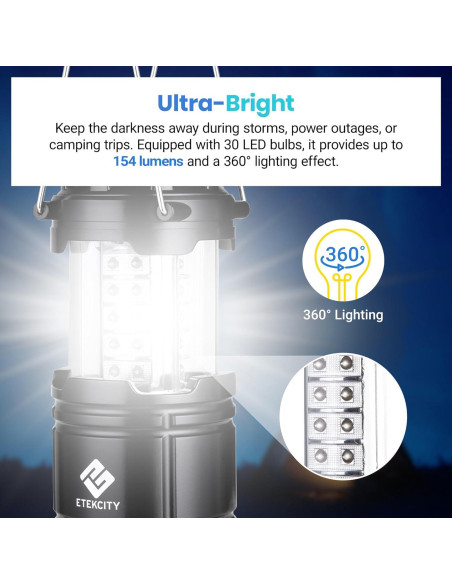 Linterna LED Etekcity CL10 para Camping y Emergencias - 2 Paquete