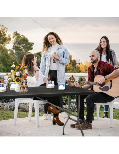 Mesa Plegable Magshion 240 cm Negra para Eventos y Fiestas