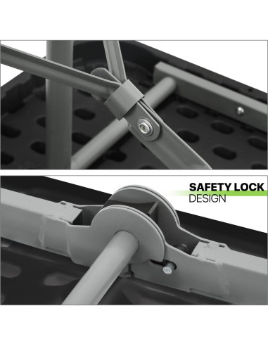 Mesa Plegable Magshion 240 cm Negra para Eventos y Fiestas