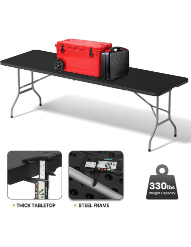 Mesa Plegable Magshion 240 cm Negra para Eventos y Fiestas