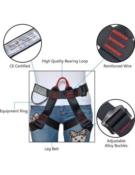 Arnés de Escalada HeeJo ZY01 Poliester 300KG Ajustable