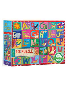 Rompecabezas Grande de Animales ABC eeBoo 20 Piezas 38x28cm