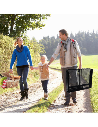 Mesa Plegable Camping ALZEROOE 90x60 cm Ajustable 2 Alturas