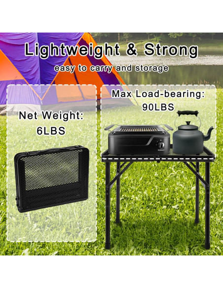 Mesa de Camping Plegable Jkwokback 2FT Ajustable Aluminio