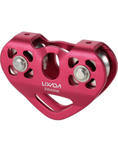 Polea Doble de Zip Line Lixada 30KN para Cables de 1/4 a 1/2