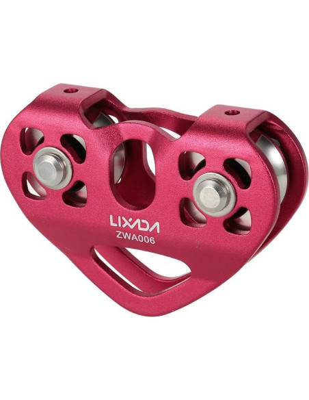 Polea Doble de Zip Line Lixada 30KN para Cables de 1/4 a 1/2