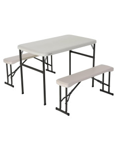 Mesa de Picnic Plegable Lifetime 80373 con Bancos Almendra