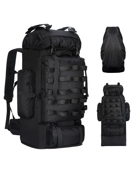 Mochila de Camping 100L Táctica Militar Impermeable Negra