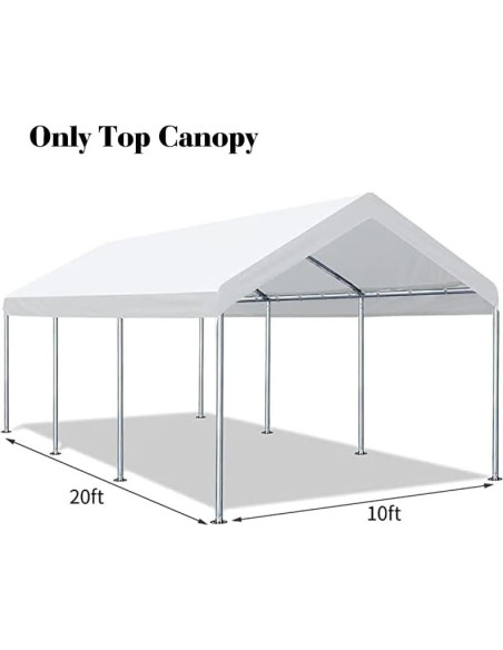 Cubierta de repuesto para toldo carport ZHJJ 3,05x6,10m blanca
